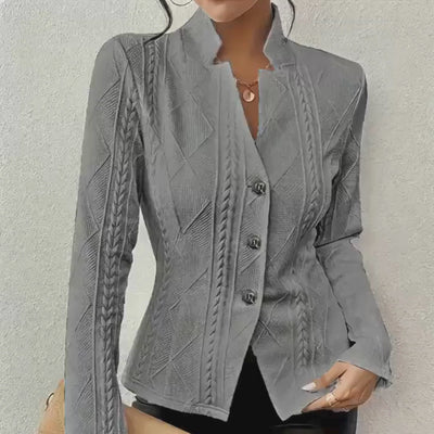Nerina | Textured Button-Up Blazer