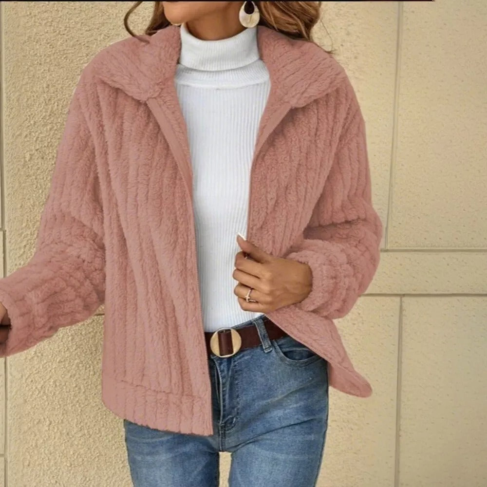 Elizabeth - Fuzzy Long Sleeve Jacket