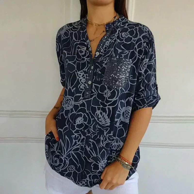 Clarisse™ | Printed Button-Up Shirt
