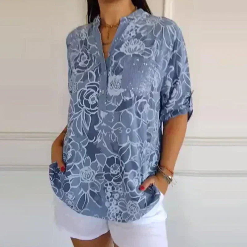 Clarisse™ | Printed Button-Up Shirt