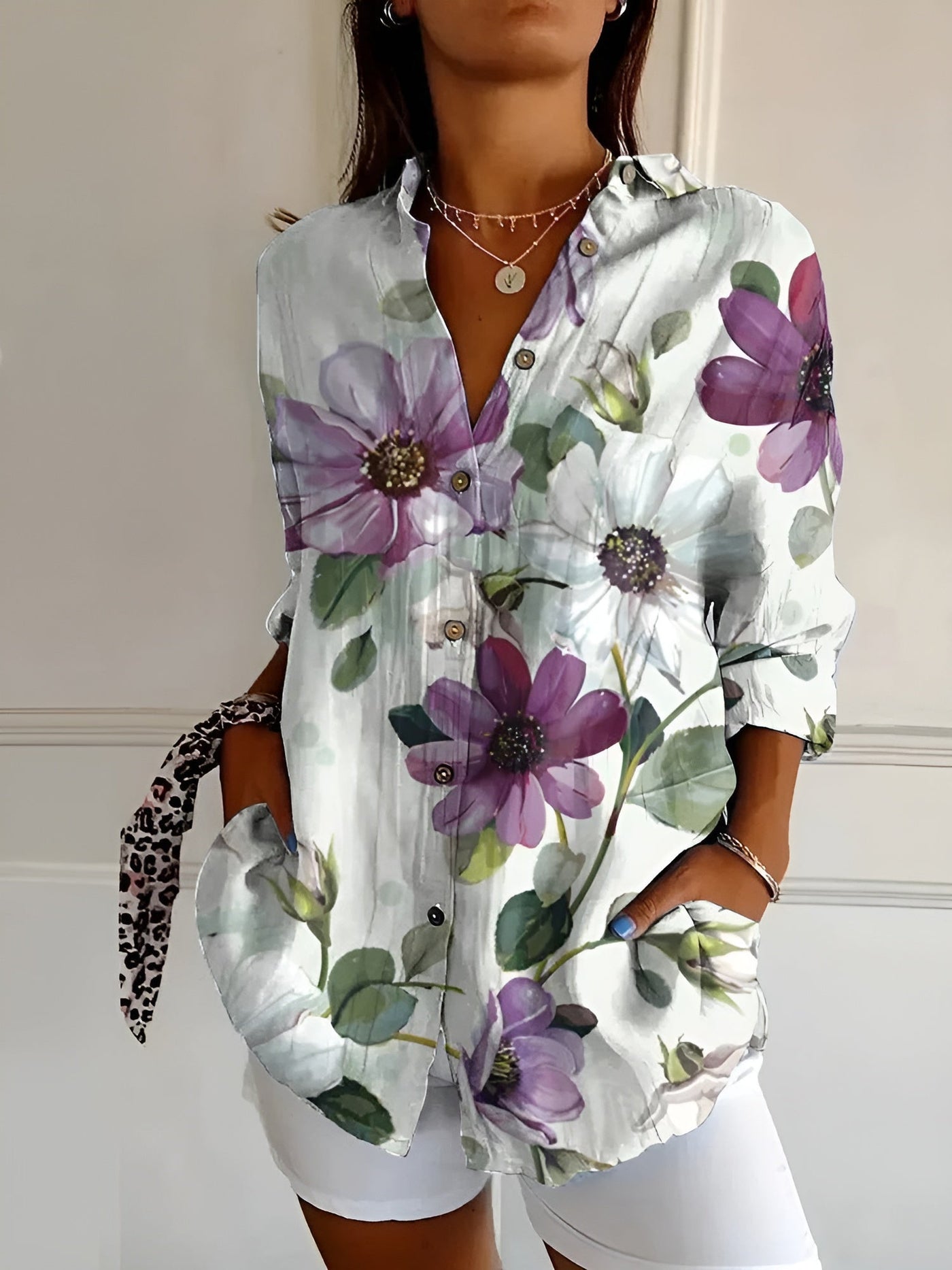 Maja Floral Wave Cotton Blouse